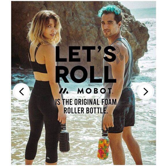 MOBOT Firecracker 18oz 2-in-1 Foam Roller Water Bottle with Straw New with Tags - Picture 3 of 5